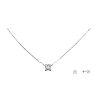 C De Cartier Women's Setting Diamond Necklace Ear-Stud Set H Shape Back Chic Jewelry Wholesale N7405500/N8504300 