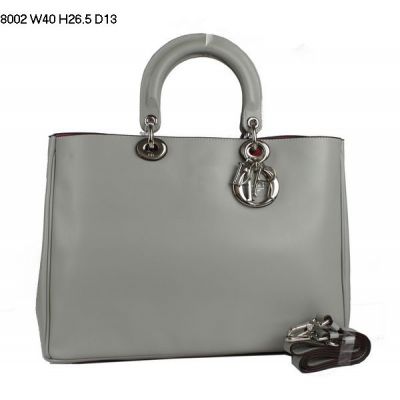 Party Style Dior "Diorissimo" Silver Hardware Nappa Leather Ladies  Totes Open Bag With Small Zipper Bag 
