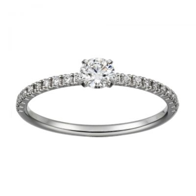 Etincelle de Cartier Solitaire Sterling Silver Ring N4744300 Diamonds Wedding Jewelry