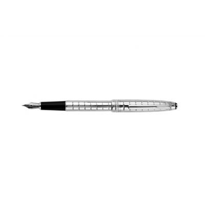 Montblanc Meisterstuck Small Check Platinum Plated And Black Fountain Pen MT006