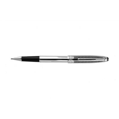 Mont Blanc Meisterstuck Platinum-coated Black & Silver Rollerball Pen For Sale MT059