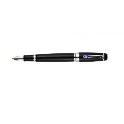 MontBlanc Boheme Blue Platinum-Coated & Black Lacquer Smooth Fountian Pen MT014