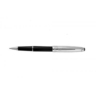 MontBlanc Meisterstuck Platinum- plated Black Lacquer & Silver Barley High Quality Rollerball Pen MT049