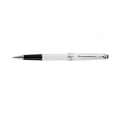 MontBlanc Meisterstuck Sophisticated White Lacquer Black & Silver Rollerball Pen MT089