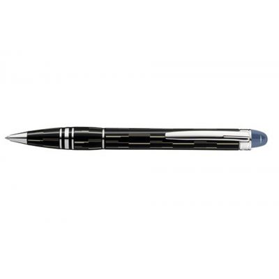 MontBlanc Starwalker Black Lacquer & Platinum-plated Engraved Yellow Lines Ballpoint Pen MT076