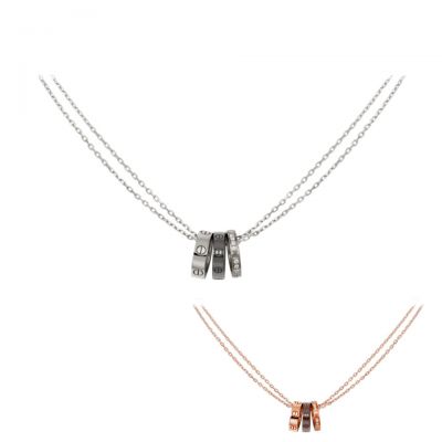 Cartier Love Necklace Replica B3046500 B3046600 Double Chain Three Pendants Crystals Sale Canada