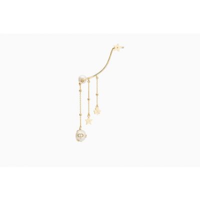 Imitated Christian Dior Perles De Désir Earring In Gold-tone Metal Three Pendent Celebrity Style E0863PDSFW_D301