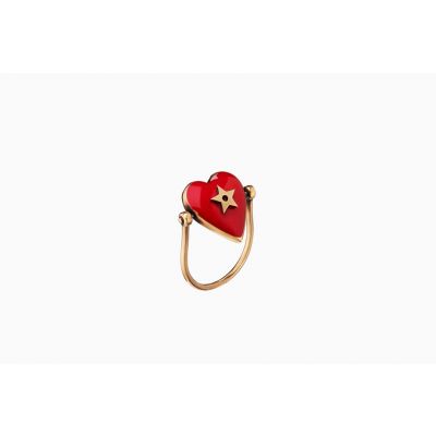 Luxury Designer Christian Dior Dioramour Red Heart Star Pattern Elegant Style Ring Imitation R0700DMRLQ_D911