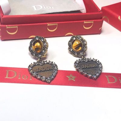 Christian Dior Diamonds Yellow Brass Earrings CDJW005