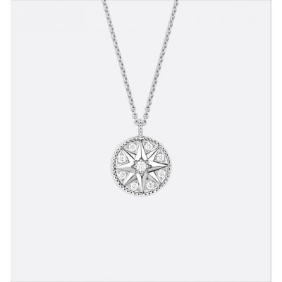Dior Rose De Vents Eight-pointed Star Pendant Sterling Silver Double-Sided Diamonds Ladies  Medallion Jewellery Set JRDV94002_0000/JRDV95031_0000