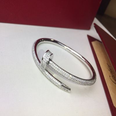 Cartier Juste un Clou Luxury Double Rows Diamonds Nail Model Fashion Bracelet For Ladies Silver/ Rose Gold N6707317/N6702117