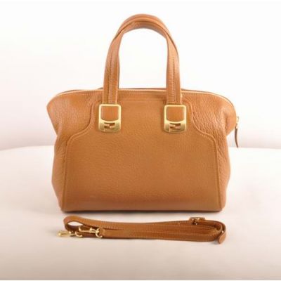 Good Reviews Ladies Fendi Khaki Calfskin Leather Double Pull Zipper Yellow Brass Buckle Chameleon Faux Handbag