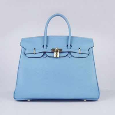 Hot Selling Hermes Birkin Baby Blue Togo Leather 35CM Purse Narrow Belt Strap For Girls 