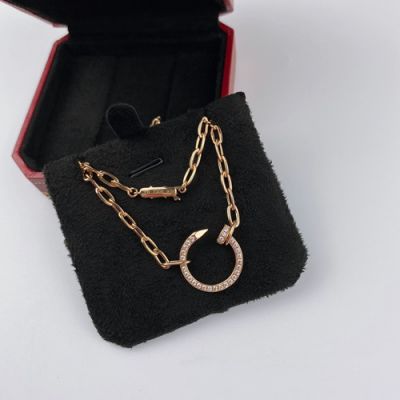 Most Fashion Cartier Juste Un Clou Nail Model Pendant Male Paved Diamonds Thick Link Necklace Silver/Yellow Gold/Rose Gold 