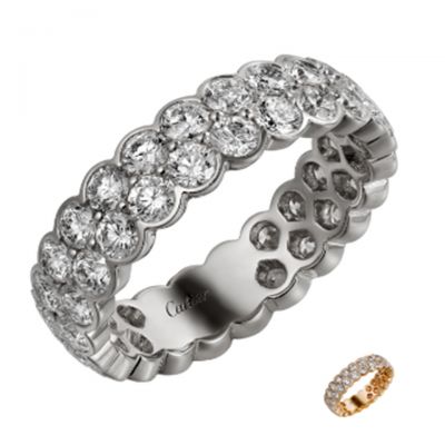 Coup D'eclat De Cartier Double Row Diamonds Band Wedding Gift High-End Fine Women Jewelry N4744900/N4748000