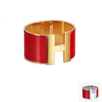 Hot Sell Desigener Hermes Economy Silver/ 18K Gold Celebrity Bracelet Red Wide Style
