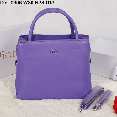 Dior Purple Calfskin Leather Medium Top Handle Handbag Silver Hardware Best Gift For Womens 