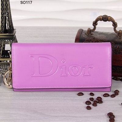 Christian Dior Purple Smooth Leather Golden Pendant Long Wallet Logo Bag Flap Gift For Girls 
