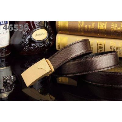 Hot Selling Versace Coffee Diamonds Pattern Leather Ratchet Belt Gold Plaque Automatic Buckle For Mens 