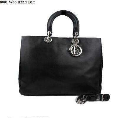 Replica Dior "Diorissimo" Ladies Black Nappa Leather Timeless Pieces Handbag Silver Hardware Low Price Online 