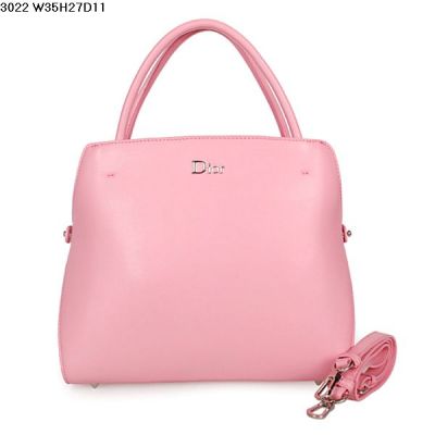 Fashion Women's Dior A-Shape Cherry Pink Calfskin Leather Top Handle Bag Adjustable Strap Replica 