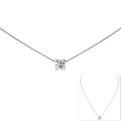 C de Cartier Necklace Rose Gold Diamond N7405900 Simple Fashion For Women Date Jewelry