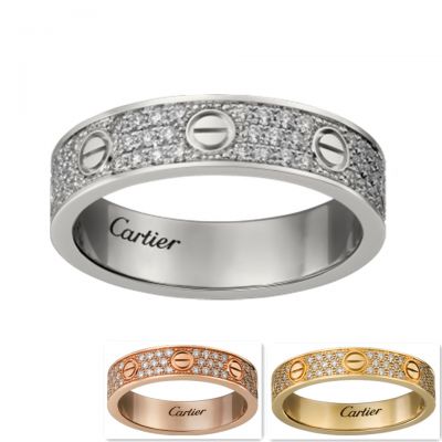Cartier Round Diamonds Love Wedding Band B4083400 Replica Sterling Silver Quality Sale