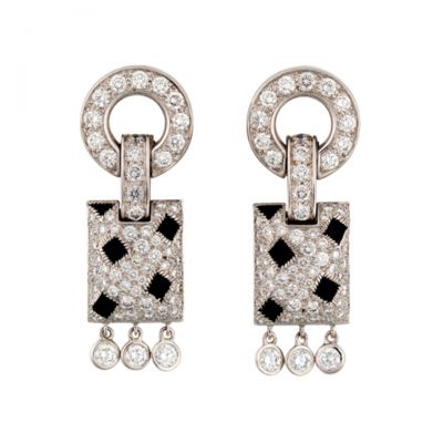 Maison's Collection Panthère de Cartier N8026700 Sterling Silver Diamonds Earrings Sale