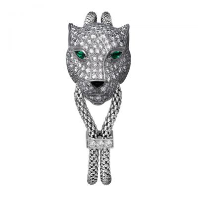 Panthere de Cartier Chain Bracelet Replica N6700417 S925 Sterling Silver Diamonds