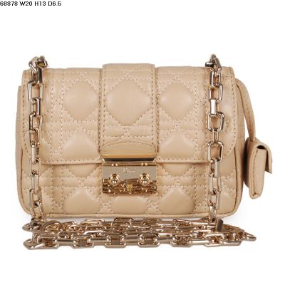 Cheapest Miss Dior Apricot Lambskin Leather Golden Buckle Flap Clone Shoulder Bag Cannage Quilted 878