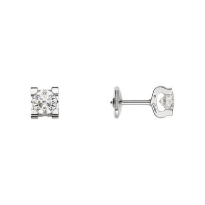 Cartier C De Cartier Single White Crystal High End Sterling Silver Women Fake Diamonds Stud Earrings N8501900 Online
