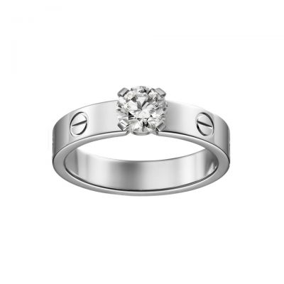 Cartier Love Solitaire Diamond Wedding Band Replica N4723700 Sterling Silver Engagement Ring
