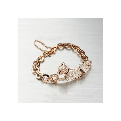 Cartier Panthère de Cartier Chain Bracelet Replica 18K Pink Gold Plated Quality Diamonds