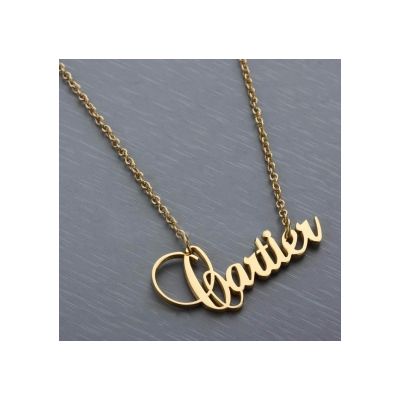 Fashionable Cartier Logo Wedding Necklaces Fake White/Yellow Gold Fashion Jewellery