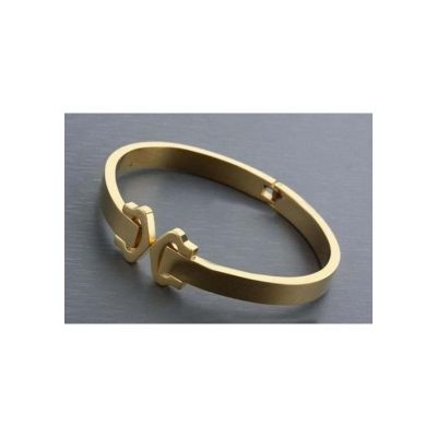 Personalized Cartier Décor Band Mythical Double C Monogram Yellow Gold Bracelet 