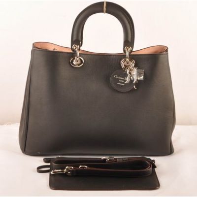 Large Dior "Diorissimo" Black Original Leather Top Handle High Quality Tote Bag For Sale Replica