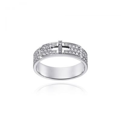 Hermes Kelly Ring Diamonds Women Wedding Economy White Gold Jewelry H109584B 00046 