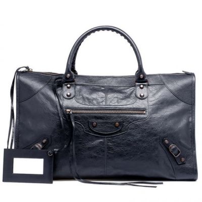 Replica Balenciaga Work Hand Stitched Handles Leather Tassel Ladies Black 46CM Shoulder Bag Sale 