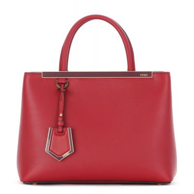 Fendi 2Jours Top Handle Arrow-Shaped Pandent Ladies Ruby Red Smooth Leather Petite Shoulder Bag 8BH2533WLF09KU