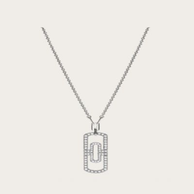 Bvlgari Parentesi Crystals Clip Pendant Necklace 925 Silver Women & Men Sale Online Price List UK 342261 CL854048 
