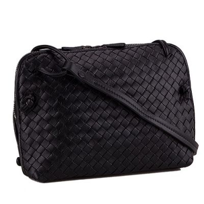 Elengant Style Bottega Veneta 245354V00168175 Womens Black Nappa Leather Messenger Bag 