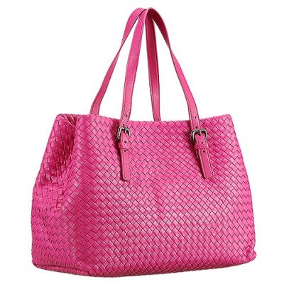 Lovely Style Bottega Veneta Intrecciato Pink Leather Roma Bag Soft Strap 