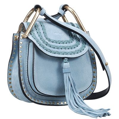 Fresh Style Light Blue Ladies Chloe Hudson Mini Shoulder Bag Leather Tassel 