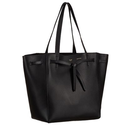 Celine Cabas Phantom 174143TNI.07IN Ladies Black Leather Tote Bag Sale Tie