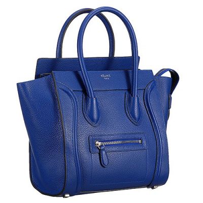 High Quality Celine Luggage Ladies Blue Large Volume Medium Handbag Uk 