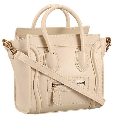 Good Reviews Celine Luggage Womens Nano Shoulder Bag Beige Smooth Leather 