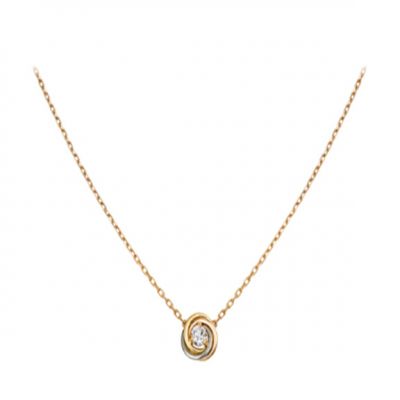 Trinity De Cartier Tri-color Crystal Pendant Necklace Valentine Gift Women Jewelry Online Shop B7224900 