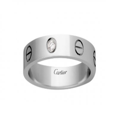 Cartier Love Wedding Band One Diamond Screw Motifs Silver/Pink Gold Plated Christmas Gift Unisex B4050700/ B4050500