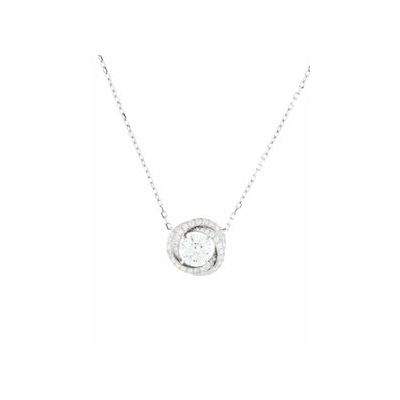 2021 Fashion Cartier Trinity Ruban  Swirl Crystal Pendant Sterling Silver Diamonds Necklace For Ladies N7424132