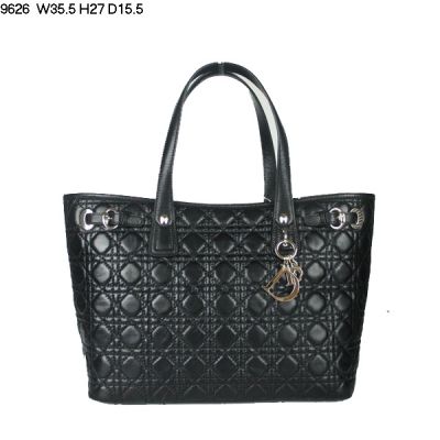 Classic Black Cannage Dior Panarea Ladies Lambskin Leather Trapezoid Shoulder Bag Large Volume